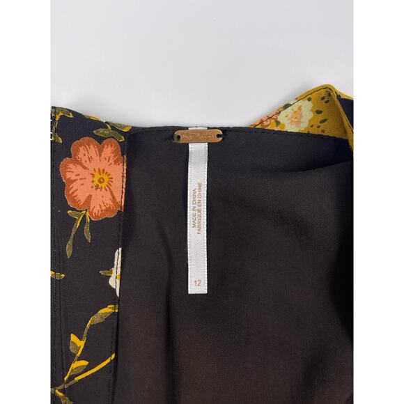 Free People Sunrise Oblivion Maxi Dress Antique Gold Floral Size 12 Boho - Picture 10 of 11